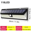 Solar Led Light Outdoor Solar Wall Light Outdoor Sensor Light Solar Led Lamp Outdoor Solar Panel Light With Motion Sensor Garden - 118 LED no remote -