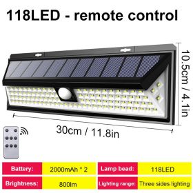 Solar Led Light Outdoor Solar Wall Light Outdoor Sensor Light Solar Led Lamp Outdoor Solar Panel Light With Motion Sensor Garden - 118LED with remote
