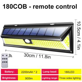 Solar Led Light Outdoor Solar Wall Light Outdoor Sensor Light Solar Led Lamp Outdoor Solar Panel Light With Motion Sensor Garden - 180LED with remote