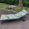 2PCS Set Outdoor Lounge Chair Cushion Replacement Patio Funiture Seat Cushion Chaise Lounge Cushion (Blue flower) - as picture