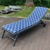 2PCS Set Outdoor Lounge Chair Cushion Replacement Patio Funiture Seat Cushion Chaise Lounge Cushion (Blue Striped Color) - as picture