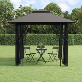 Gazebo with Sidewalls Anthracite 118.1"x118.1"x106.3" Steel - Anthracite