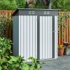 5 X 3 Ft Outdoor Storage Shed, Galvanized Metal Garden Shed With Lockable Doors, Tool Storage Shed For Patio Lawn Backyard Trash Cans - as Pic