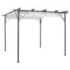 Pergola with Retractable Roof Cream White 9.8'x9.8' Steel - Cream