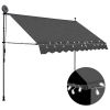 Manual Retractable Awning with LED 98.4" Anthracite - Grey