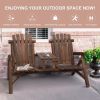 Wood Patio Chair Bench with Center Coffee Table/Garden chairs/courtyard chairs - as picture