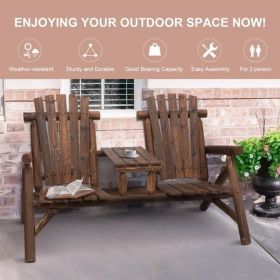 Wood Patio Chair Bench with Center Coffee Table/Garden chairs/courtyard chairs - as picture
