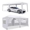 10 x 20 ft Heavy Duty Awning Canopy Pop Up Gazebo Marquee Party Wedding Event Tent with 6 Removable Sidewalls & Carry Bag - White