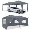 10 x 20 ft Heavy Duty Awning Canopy Pop Up Gazebo Marquee Party Wedding Event Tent with 6 Removable Sidewalls & Carry Bag - Grey