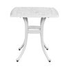 Outdoorr Cast Aluminum Square Table, End Table Side Table for Paio Backyard Pool, Cast Aluminum Cocktail Table, Outdoor Bar Table, White - as picture