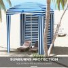 Outdoor Umbrella-Blue White - as picture
