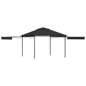 Gazebo with Double Extending Roofs 9.8'x9.8'x9' Anthracite 0.6 oz/ft¬≤ - Grey