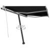 Freestanding Manual Retractable Awning 118.1"x98.4" Anthracite - Anthracite