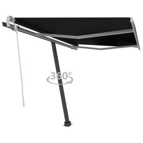 Freestanding Manual Retractable Awning 118.1"x98.4" Anthracite - Anthracite