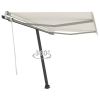 Freestanding Manual Retractable Awning 118.1"x98.4" Cream - Cream