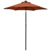 Parasol with LED Lights Terracotta 78.7"x83.1" Aluminum - Terracotta