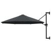 Wall-Mounted Parasol with Metal Pole 118.1" Anthracite - Anthracite