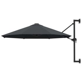 Wall-Mounted Parasol with Metal Pole 118.1" Anthracite - Anthracite