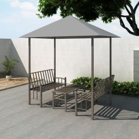 Garden Pavilion with Table and Benches 8.2'x4.9'x7.8' Anthracite - Anthracite