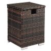 40*40*57cm Iron Frame Gas Bottle Storage Rattan Side Table Brown Gradient - as picture