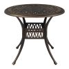 90*90*75cm Round Top Courtyard Cast Aluminum Table Bronze - Bronze