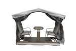 4-Seat Outdoor Glider Benches with Canopy, Retro Metal Glider Chair with Aluminum Frame, Patio Swing Chair for Outside,Garden,Lawn - as Pic