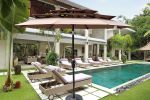 9Ft 3-Tiers Outdoor Patio Umbrella with Crank and tilt and Wind Vents for Garden Deck Backyard Pool Shade Outside Deck Swimming Pool - as Pic