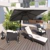 10ft Offset Patio Umbrella, Hanging Cantilever Umbrella, Square Shape, Aluminum Cross Base, Tilt, 360-Degree Rotation, Gray - as Pic
