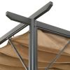 Pergola with Retractable Roof Taupe 9.8'x9.8' Steel 0.6 oz/ft¬≤ - Taupe