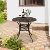 90*90*75cm Round Top Courtyard Cast Aluminum Table Bronze - Bronze