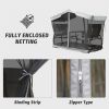 4-Seat Outdoor Glider Benches with Canopy, Retro Metal Glider Chair with Aluminum Frame, Patio Swing Chair for Outside,Garden,Lawn - as Pic