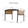12 x 9 Ft Outdoor Pergola Patio Gazebo,Retractable Shade Canopy,Steel Frame Grape Gazebo,Sunshelter Pergola - As Picture