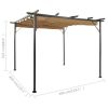 Pergola with Retractable Roof Taupe 9.8'x9.8' Steel 0.6 oz/ft¬≤ - Taupe