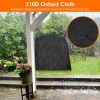 Round Firewood Rack Cover Waterproof Windproof UV Resistant 210D Oxford Cloth Outdoor Circular Wood Log Rack Cover 39.37x22.83x40.94in Black - black