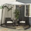 7.5FT Patio Umbrella Net, Universal Canopy Mesh Netting with Zipper Door, Weight & Draw String for Umbrella Table or Outdoor Seating, Black - as Pic