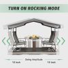 4-Seat Outdoor Glider Benches with Canopy, Retro Metal Glider Chair with Aluminum Frame, Patio Swing Chair for Outside,Garden,Lawn - as Pic