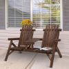 Wood Patio Chair Bench with Center Coffee Table/Garden chairs/courtyard chairs - as picture