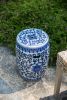 Ceramic Garden Stool, Blue and White Small Side Tabel, D11" x 16" - as Pic