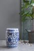 Ceramic Garden Stool, Blue and White Small Side Tabel, D11" x 16" - as Pic