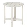 46*46*46cm Single Layer Round HDPE Side Table White - as picture