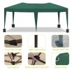10 x 20 ft Heavy Duty Awning Canopy Pop Up Gazebo Marquee Party Wedding Event Tent with 6 Removable Sidewalls & Carry Bag - Green