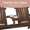 Wood Patio Chair Bench with Center Coffee Table/Garden chairs/courtyard chairs - as picture