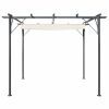 Pergola with Retractable Roof Cream White 9.8'x9.8' Steel - Cream