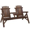 Wood Patio Chair Bench with Center Coffee Table/Garden chairs/courtyard chairs - as picture