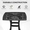 Outdoorr Cast Aluminum Square Table, End Table Side Table for Paio Backyard Pool, Cast Aluminum Cocktail Table, Outdoor Bar Table, Black - as picture