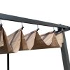 13 x 10 Ft Outdoor Patio Retractable Pergola; Beige - as picture