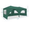 10 x 20 ft Heavy Duty Awning Canopy Pop Up Gazebo Marquee Party Wedding Event Tent with 6 Removable Sidewalls & Carry Bag - Green