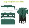 10 x 20 ft Heavy Duty Awning Canopy Pop Up Gazebo Marquee Party Wedding Event Tent with 6 Removable Sidewalls & Carry Bag - Green
