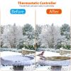 6.49in Bird Bath Deicer Outdoor Winter Water Heater Thermostatically Controlled Ice Melting Mat IPX8 Waterproof Birdbath Heater for Patio Yard - bird