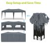 10 x 20 ft Heavy Duty Awning Canopy Pop Up Gazebo Marquee Party Wedding Event Tent with 6 Removable Sidewalls & Carry Bag - Grey